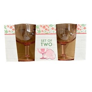 NWT Heart Shaped Drinkware 2 Sets of 2-12oz Plastic Cocktail Glasses | BPA Free
